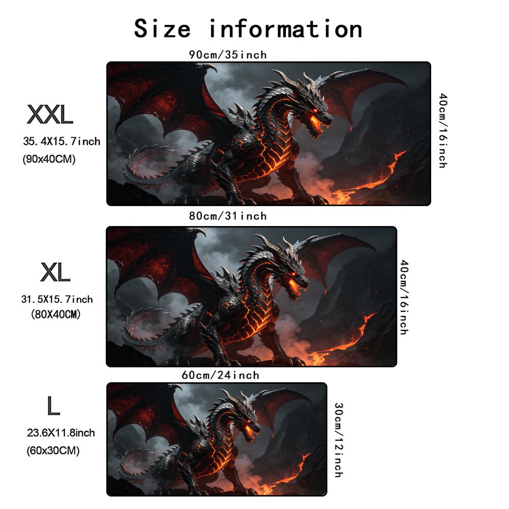 Blood Moon Dragon Mouse Pad Large Computer Office Game Table Mats Rubber Antislip Gaming Keyboard Mousepad Long Desk Pads 40x90