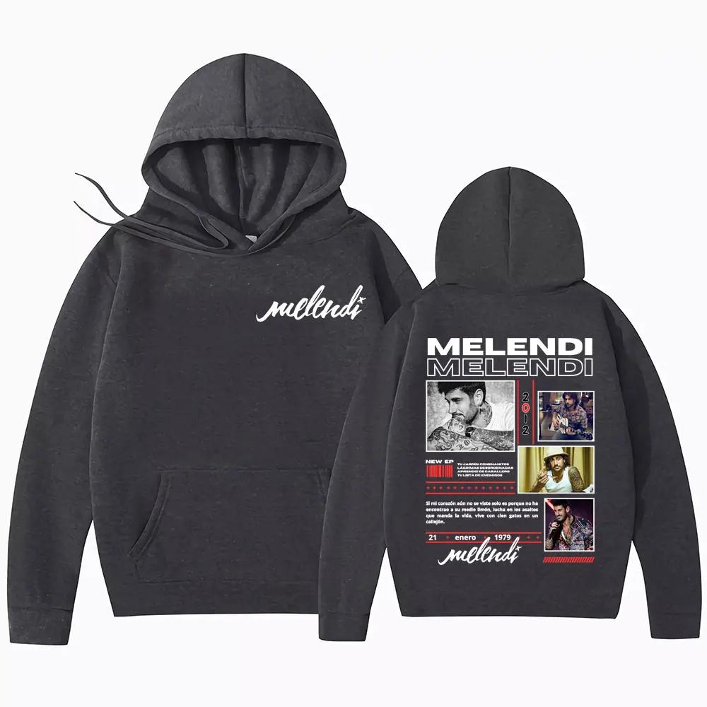 Rapper Melendi Album 2025 Tour Merch Sweatshirt Men Women Fashion Hip Hop Gothic Retro Hoodies Casual Fleece Oversized Pullovers
