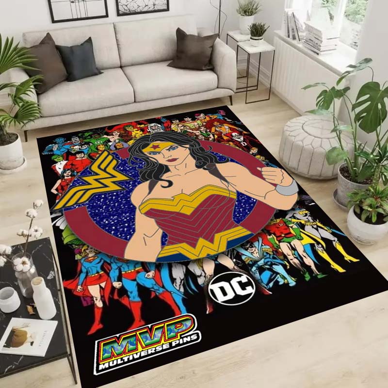 Wonder Woman pattern rug, suitable for living room, bedroom, bedside, balcony and other places, Nordic style decorative rug,
