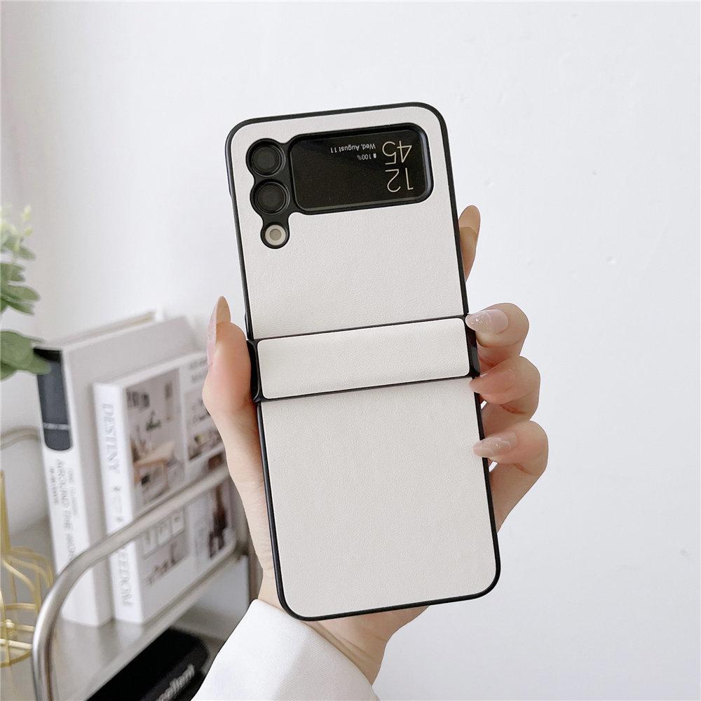 Ultra-thin Leather Hinge Case For Samsung Galaxy Z Flip 6 Flip 5 Flip 4 3 Shockproof  Cover Fundas