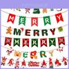 Colorful Christmas Banner Flag Decor Featuring Santa And Elk For Festive Home Ornaments