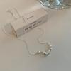 925 Silber Liebesherz Perlenkette für Damen Geschenk Koreanisch Vielseitig Schlichtheit Unregelmäßiger Schmuck Dropshipping