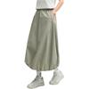 Fila Original Parachute Skirt Fashion Versatile Skin-Friendly Comfortable Casual Long Skirt Women Skirts Green Khaki F51W529307F-DK