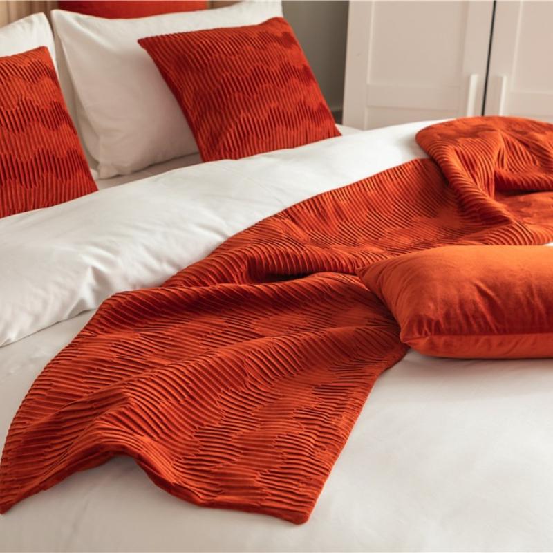 Geometric Patterned Reversible Bed Flags Simple and Stylish Versatile for Hotel Decor Bed End Scarf Bedding Home Textile Home Bedroom Decorat