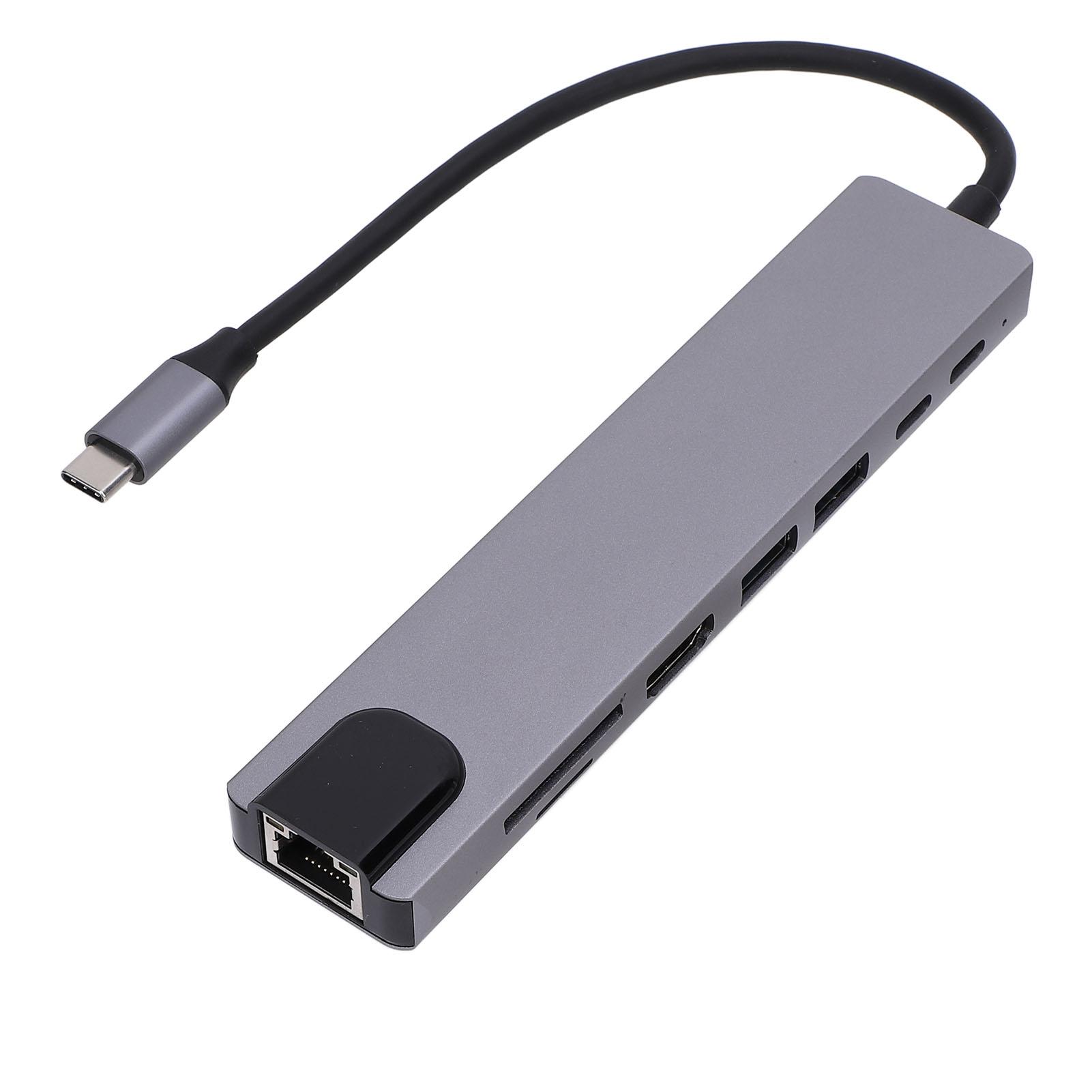 

USB C Hub 8 в 1 USB Type C HD Мультимедийный Интерфейс LAN Многопортовый Адаптер Разветвитель Память C