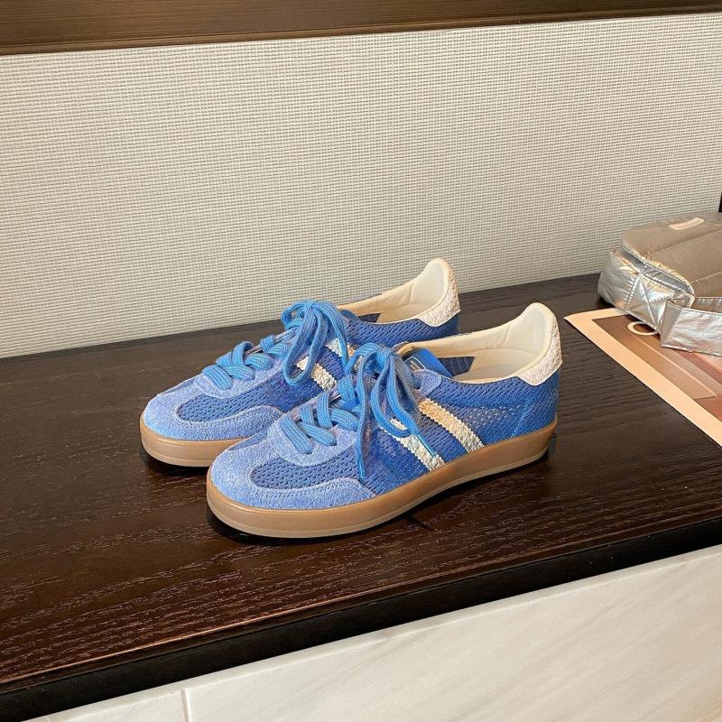 Red leather women's new inner height-increasing mesh casual sports shoes versatile low-top board shoes