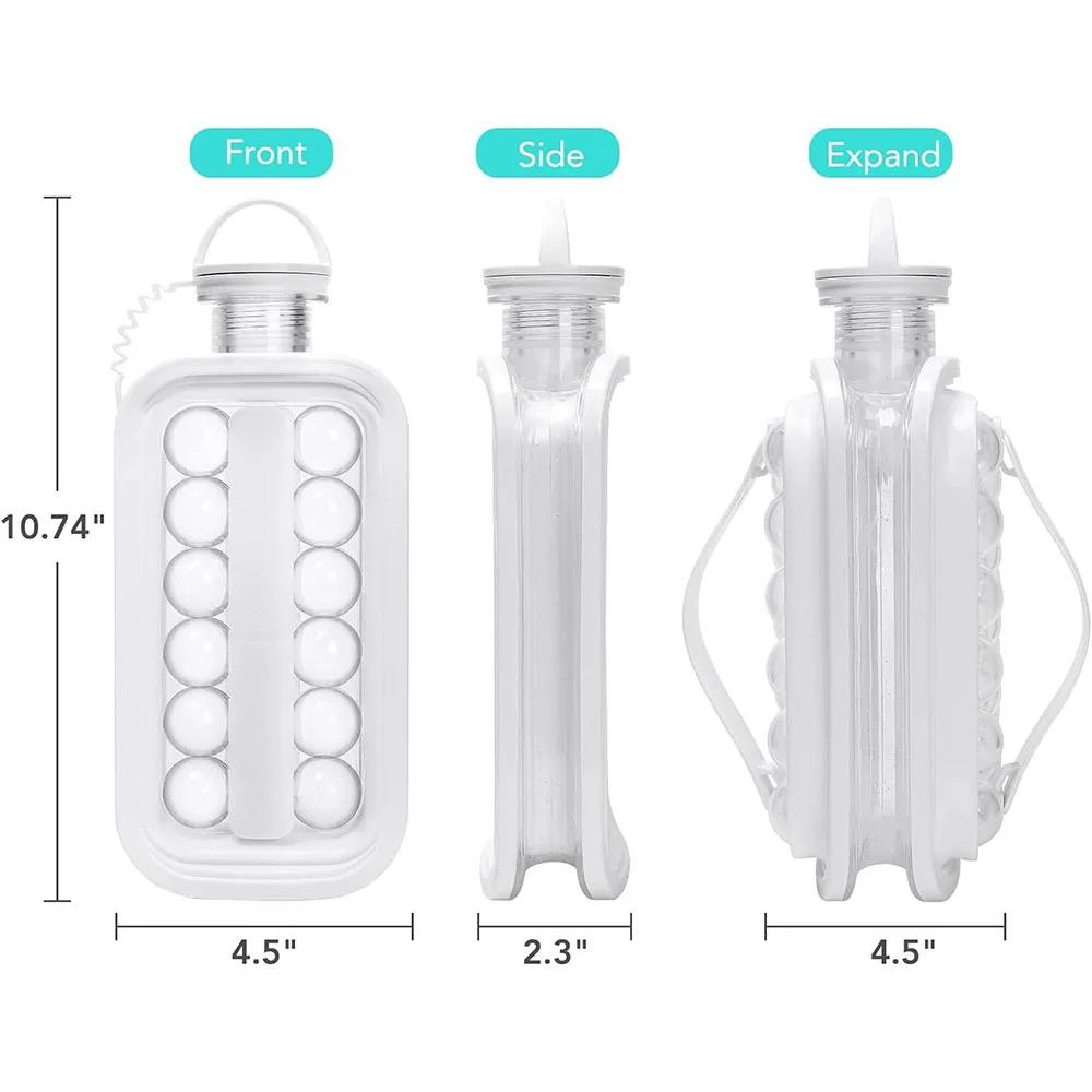 Ice Hockey Pot 2-in-1 Silicone Mold Foldable Ice Box Ice Block Ice Hockey Mold Whiskey Ice Block Mold Making Mold Kitchen Tools