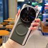 For vivo X200 Pro 5G Magnetic Case Splicing Color PC + PU Leather Phone Back Cover