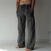 Casual Pants For Men With Printed Cotton Linen Fabric For Spring Urban Style Comfort