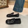 Fashion Women Casual Shoes Spring Autumn New Fashion Buckle Strap Slip On Flats Lightweight Comfortable Vintage Soft Sole Leather Shoes