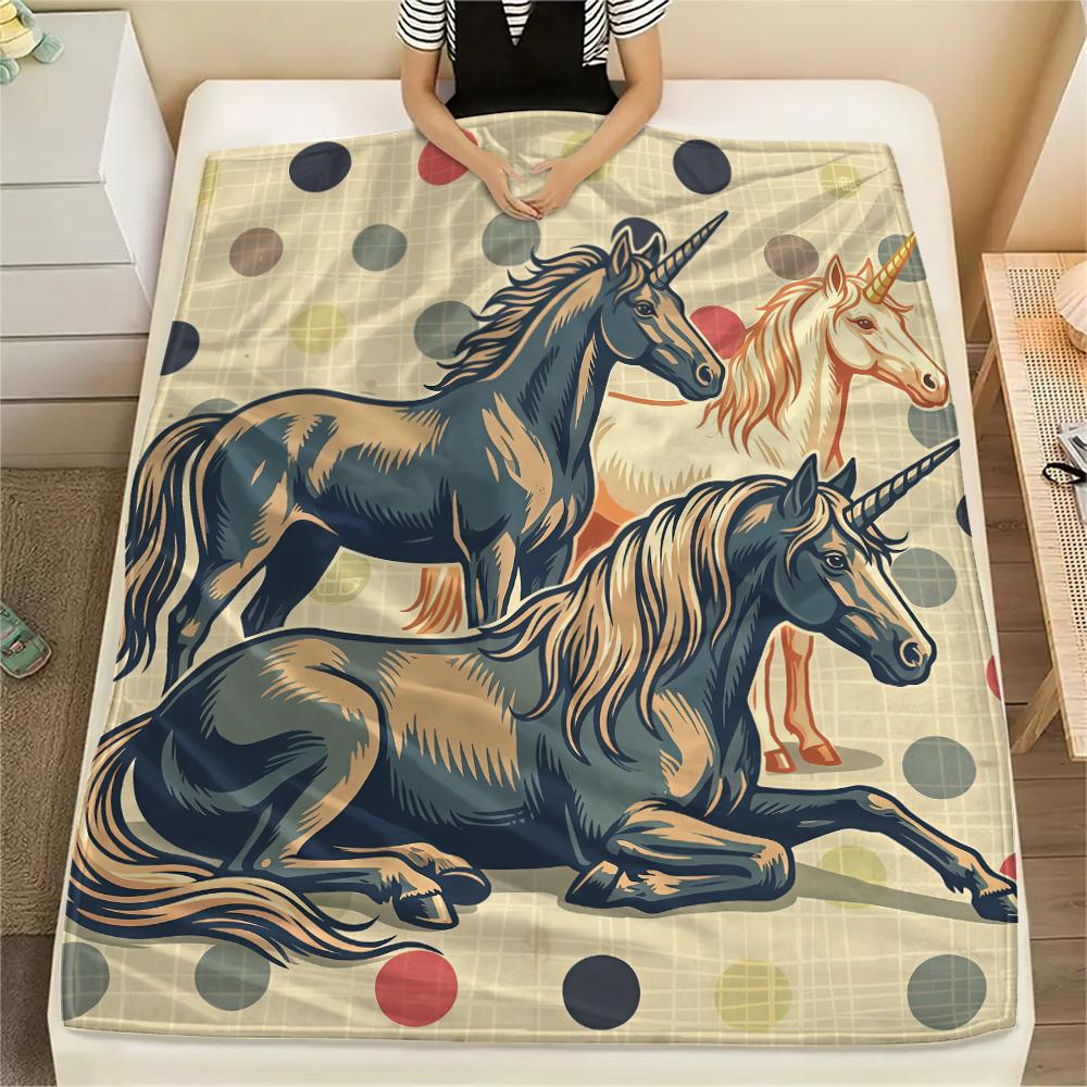 Wave point background animals Print Flannel Blanket,High quality Comfortable for All Seasons,Home Decor,Warmth and Comfort,Perfect for Christmas Gifts