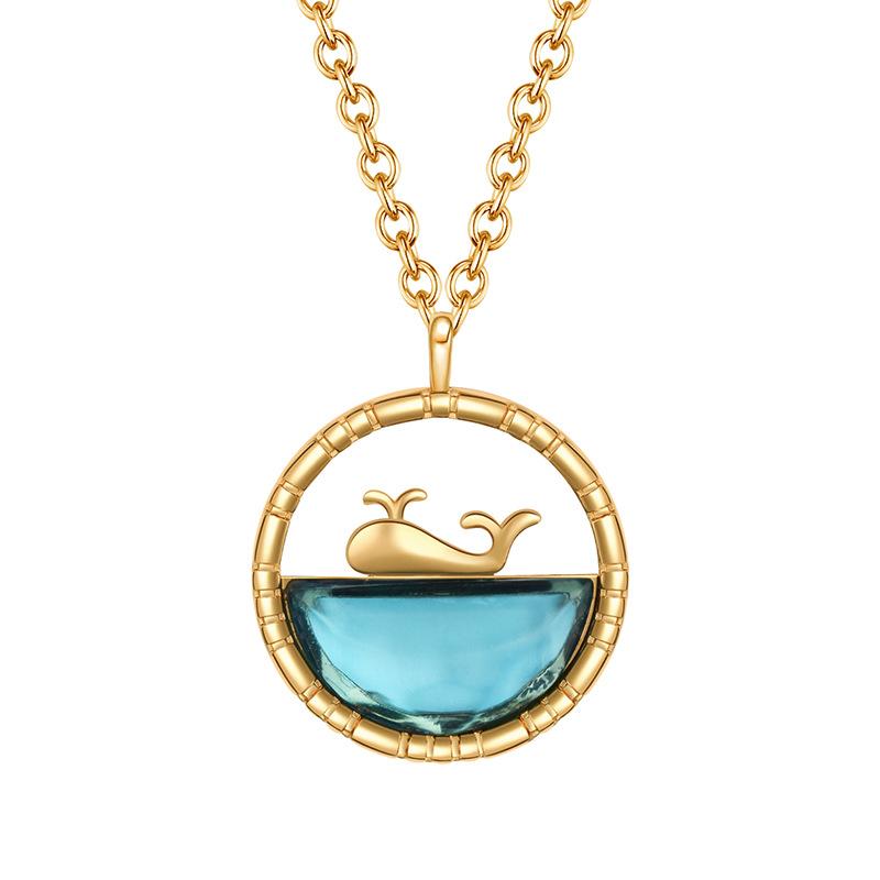 Whale Necklace Fashionable For Women Crafted From Premium Titanium Steel In Sparkling Gold And Silver For Cozy Autumn Winter And