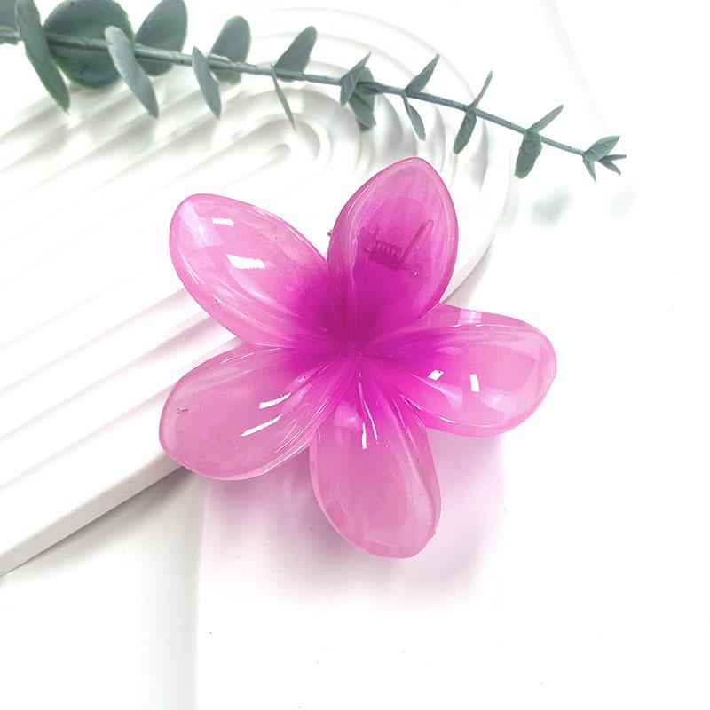 Retro Colorful Frangipani Flower Hair Claw Clip for Women