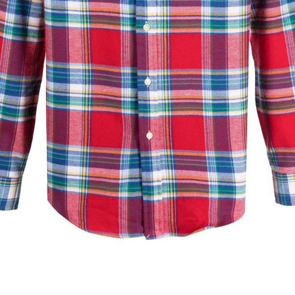 Polo Ralph Lauren SS23 Striped Print Single-Breasted Shirt Men Shirts Red 710886730-001