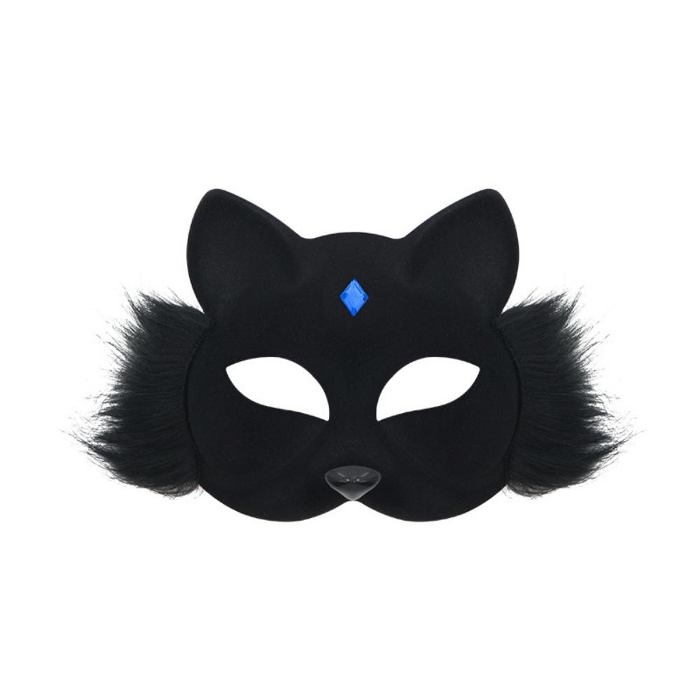 Plush Fox Cat Mask Realistic Furry Fox Mask Cosplay Party Mask Fluffy For Costume Parties Halloween Carnivals