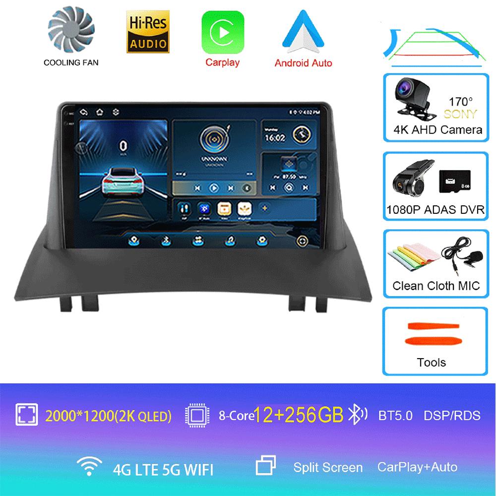 Android 14 2 Din Car Radio For Renault Megane 2 2002-2009 Multimedia Video Player Navigation GPS Stereo Head Unit
