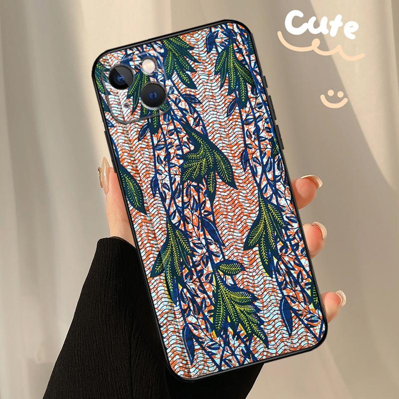 African Fabric Print Phone Case For iPhone 17 Air 12 13 Mini 11 14 15 16 Pro Max Plus 16e 17 Pro Max Back Cover