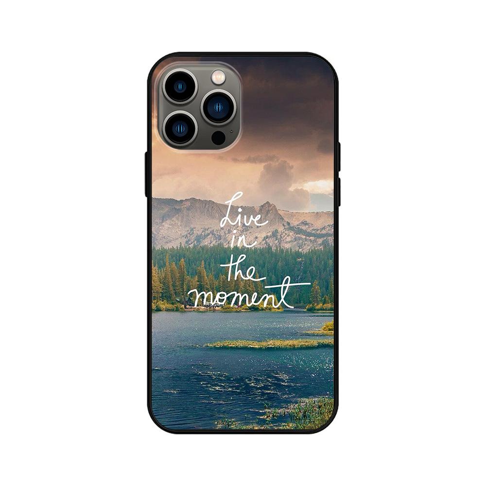 Applicable To IPhone16 Mobile Phone Case, New Couple Outdoor Seaside Landscape English Alphabet Mobile Phone Case