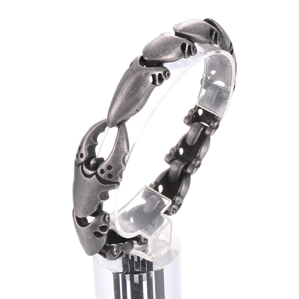 Vintage Heavy Crab Pliers Shaped Bracelet for Men Stainless Steel Men's Bracelets Punk Animal Jewelry Hapiship Boy Gifts