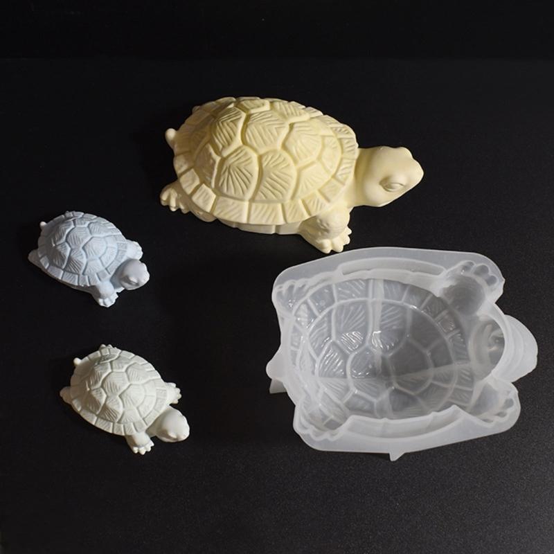 2 Stück Reizende Schildkröten Figur Silikonform Set Hochwertiges Robustes Material Ideal für Bastel- und Heimdekorationsprojekte