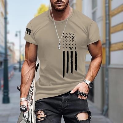 New Summer Men's Fashion T-shirt Personality Advanced Feeling Printed Men's T-shirt Top