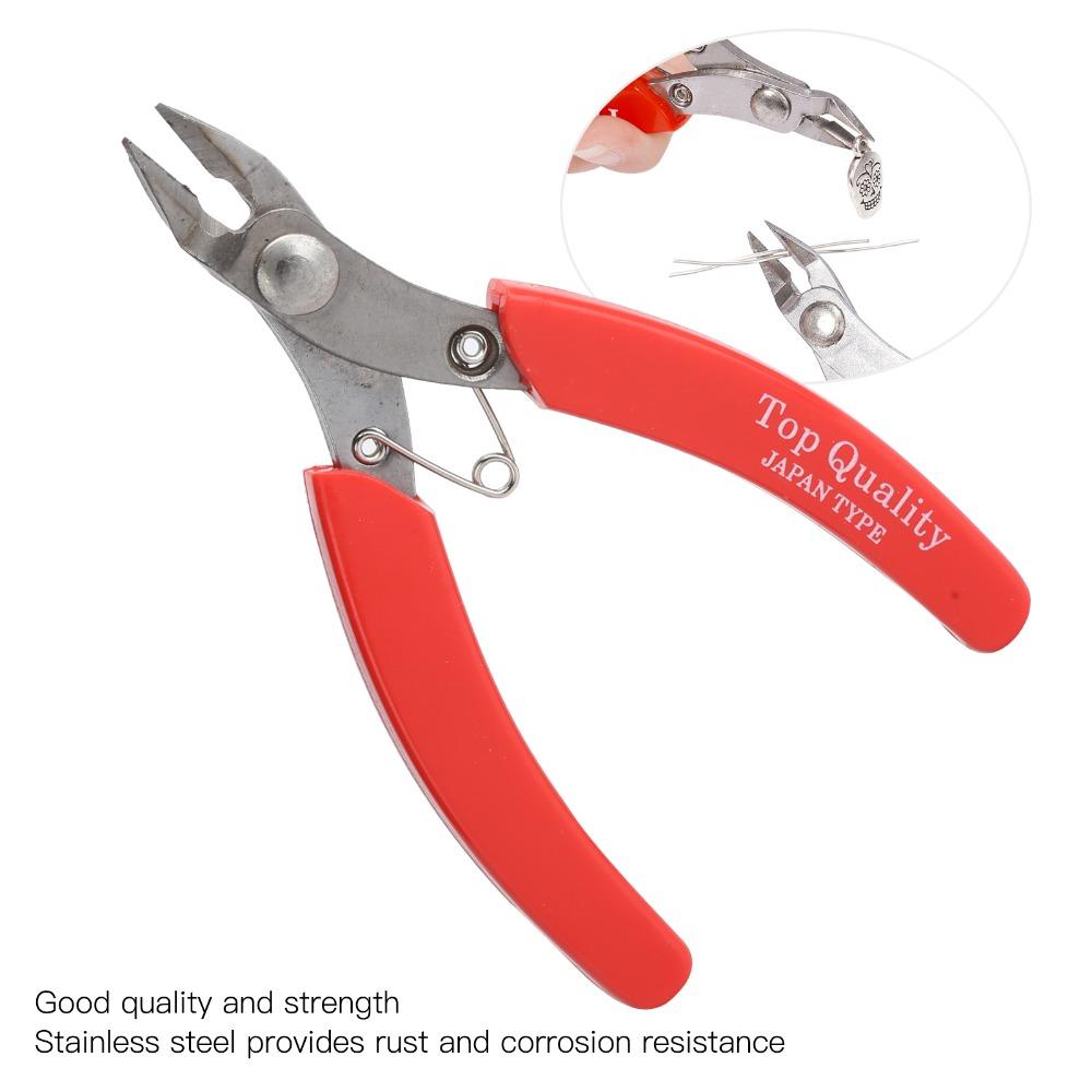 Red Handle Flush Cutter Stainless Steel Side Cutter Cutting Nippers  Hand-Made Jewelry