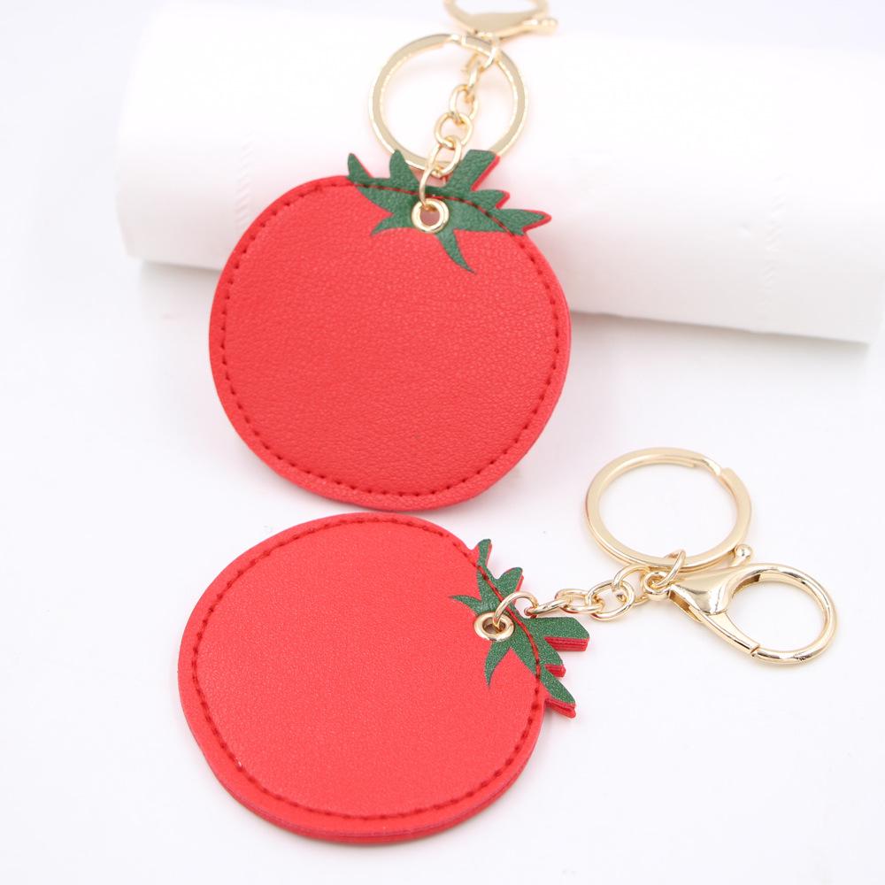 Tomato Fruit Leather Pendant Keyring - PU Leather Backpack Charm
