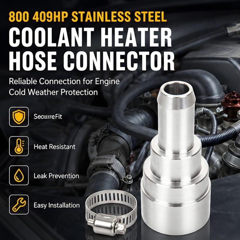 Stainless Steel Coolant Hose Splice 3/4 To 5/8 Inch Reducer Fitting for Heater Core Hose Repair and Service Use In Vehicle Upkeep Tasks