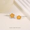 Five-Petal Flower Stainless Steel Double-Sided Stud Earrings for Women