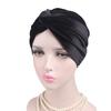 Turban Cap Solid Color Cross Shape Lady Stretchy No Brim Indian Turban Hat for Spring Autumn Winter