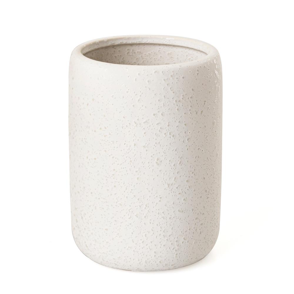 AWD INTERIOR 1913 Bonita white stoneware toothbrush mug