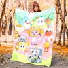 1pc Cute  , Picnic Setting, Food Friends Digital Printed Flannel Blanket, Super Soft Plush  Bed Cover,Blanket for Sofa, Bed, Office, 70173