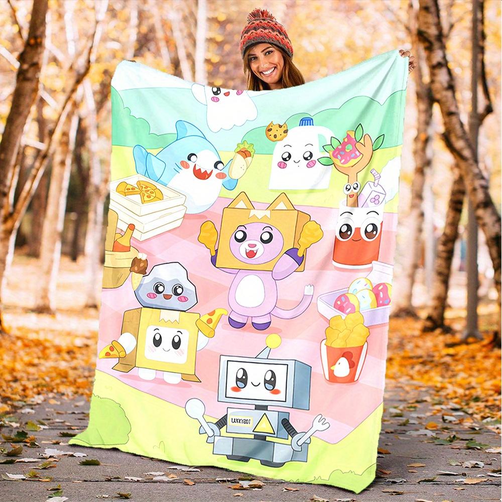 1pc Cute , Picnic Setting, Food Friends Digital Printed Flannel Blanket, Super Soft Plush Bed Cover,Blanket for Sofa, Bed, Office, 70173