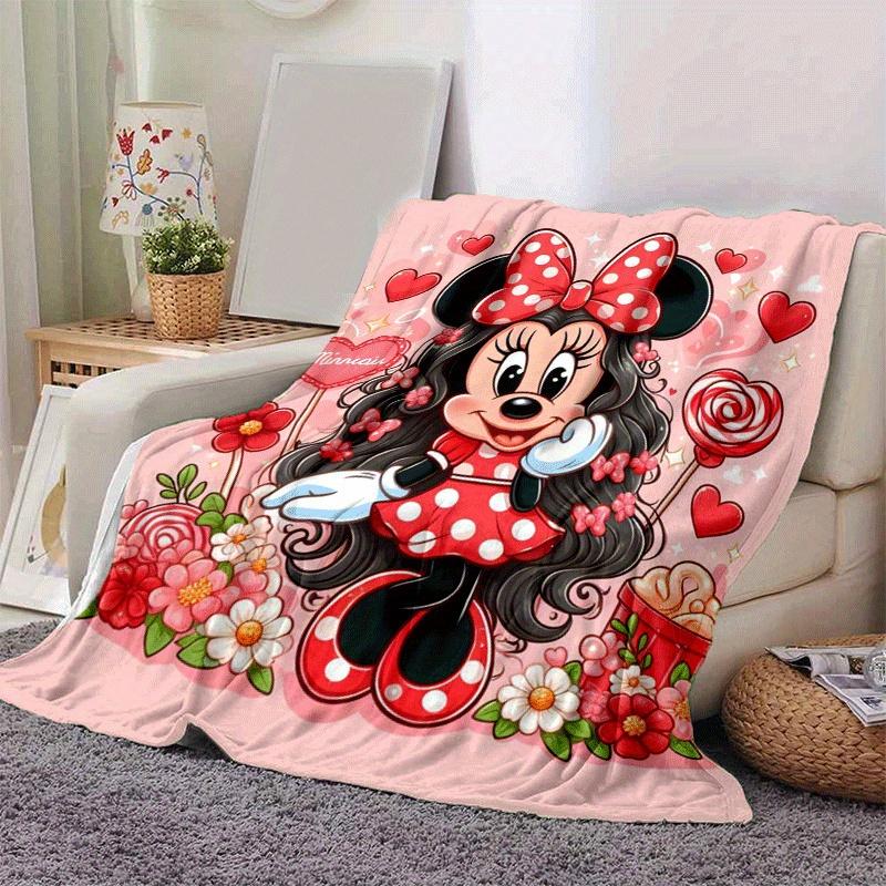 1pc Minnie Printing Blanket - Soft, All-Season Throw for Living Room, Bedroom,Personalized Gift with Adorable Cartoon Design