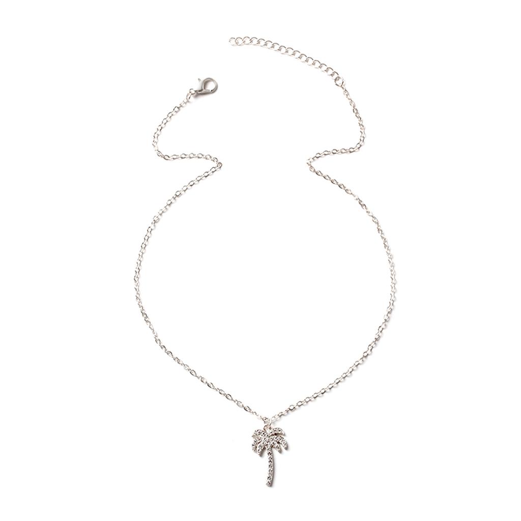 Rhinestone Coconut Tree Choker Necklace Coconut Tree Necklace Rhinestone Coconut Tree Necklace for Women and Girls