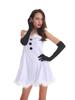 European & American Christmas Costumes: Adorable White Furry Snowman Outfits for Couples, Perfect for Holiday Parties