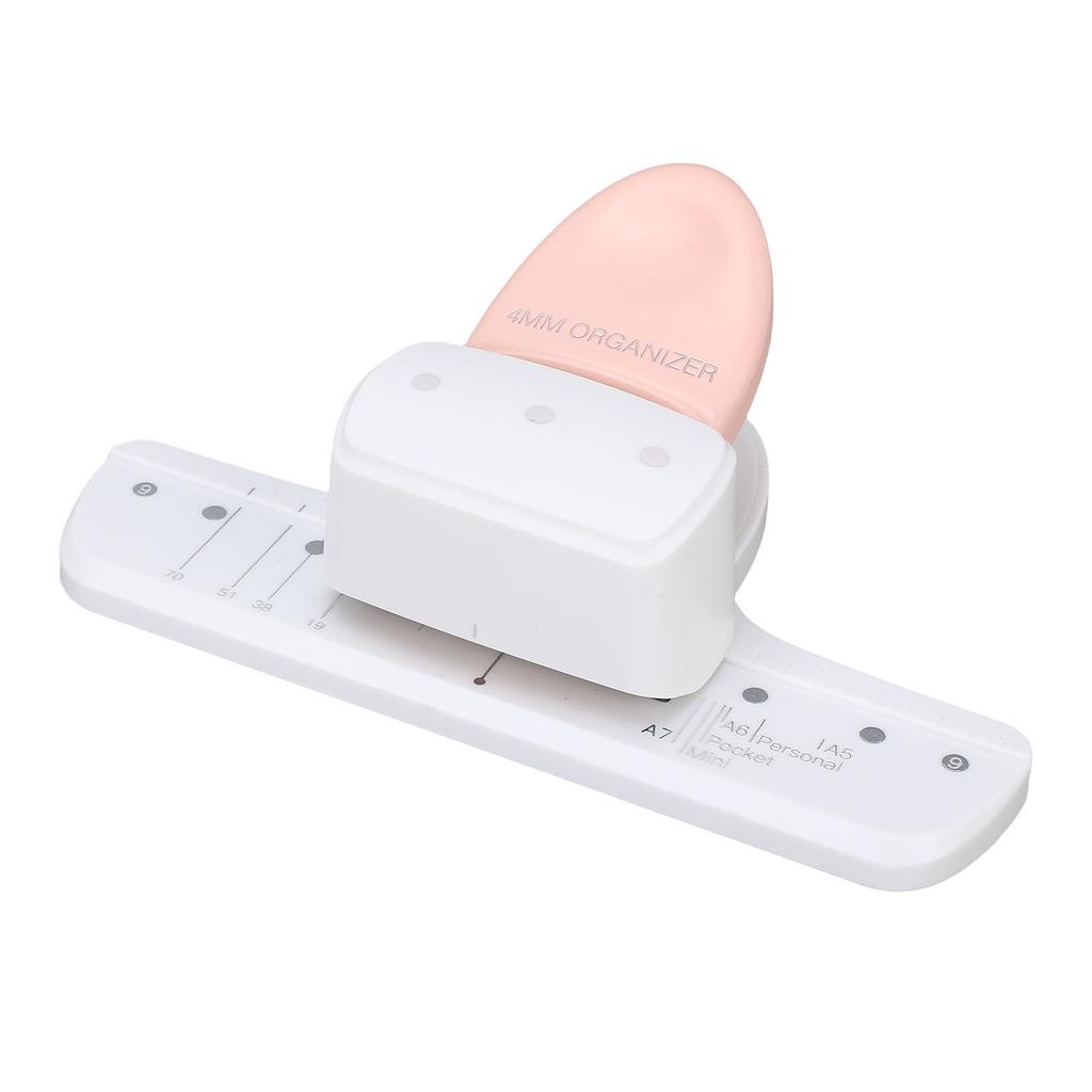 3-hålsslagare 4 mm Ø 19 mm avstånd Lösbladshäften Scrapbookinghålslagare Rosa för A5 A6 A7 A8 A7 Pocket A6 Personal A8