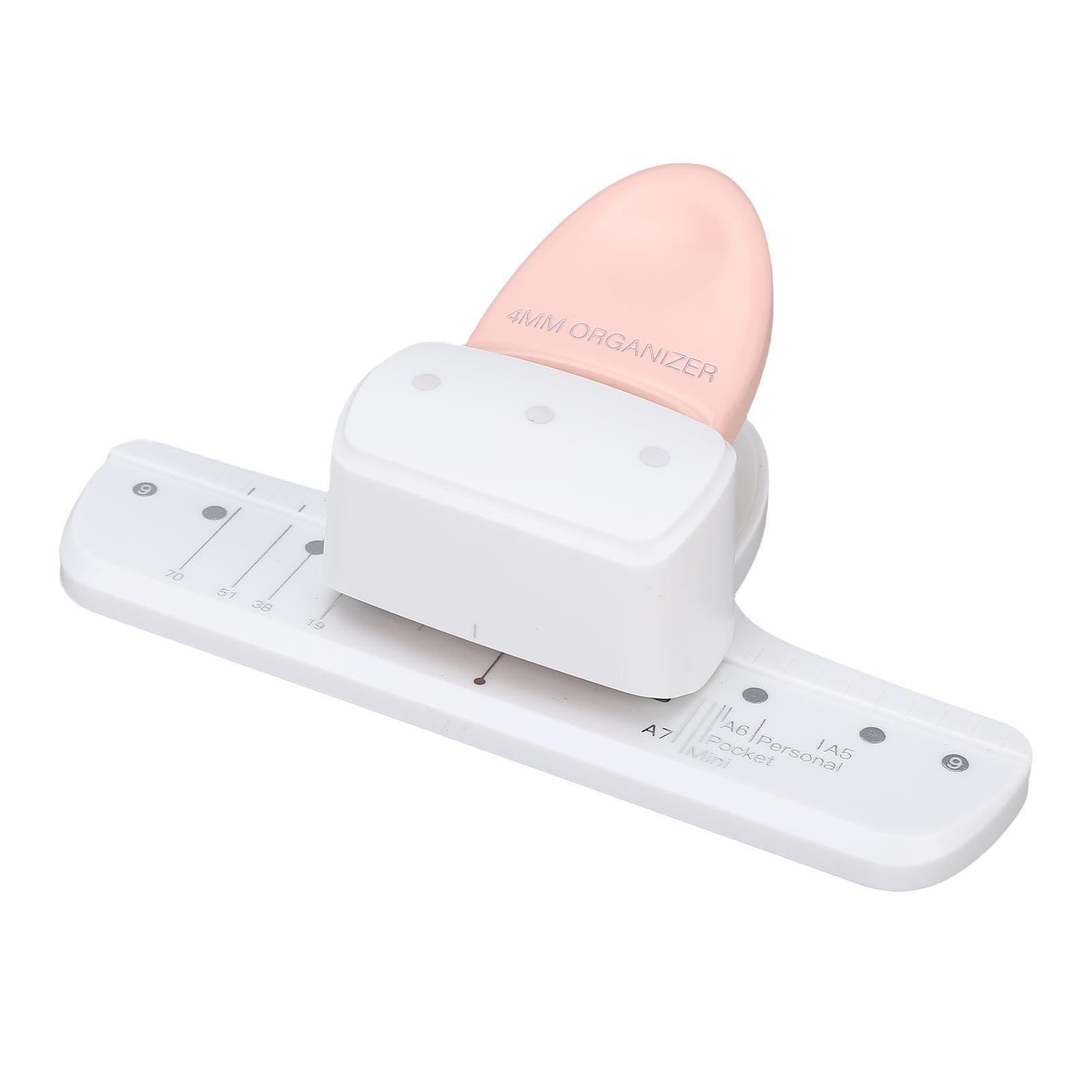 

Дырокол на 3 отверстия, диаметр 4 мм, расстояние 19 мм, для блокнотов на кольцах, скрапбукинга, розовый, для форматов А5, А6, А7, А8, А7