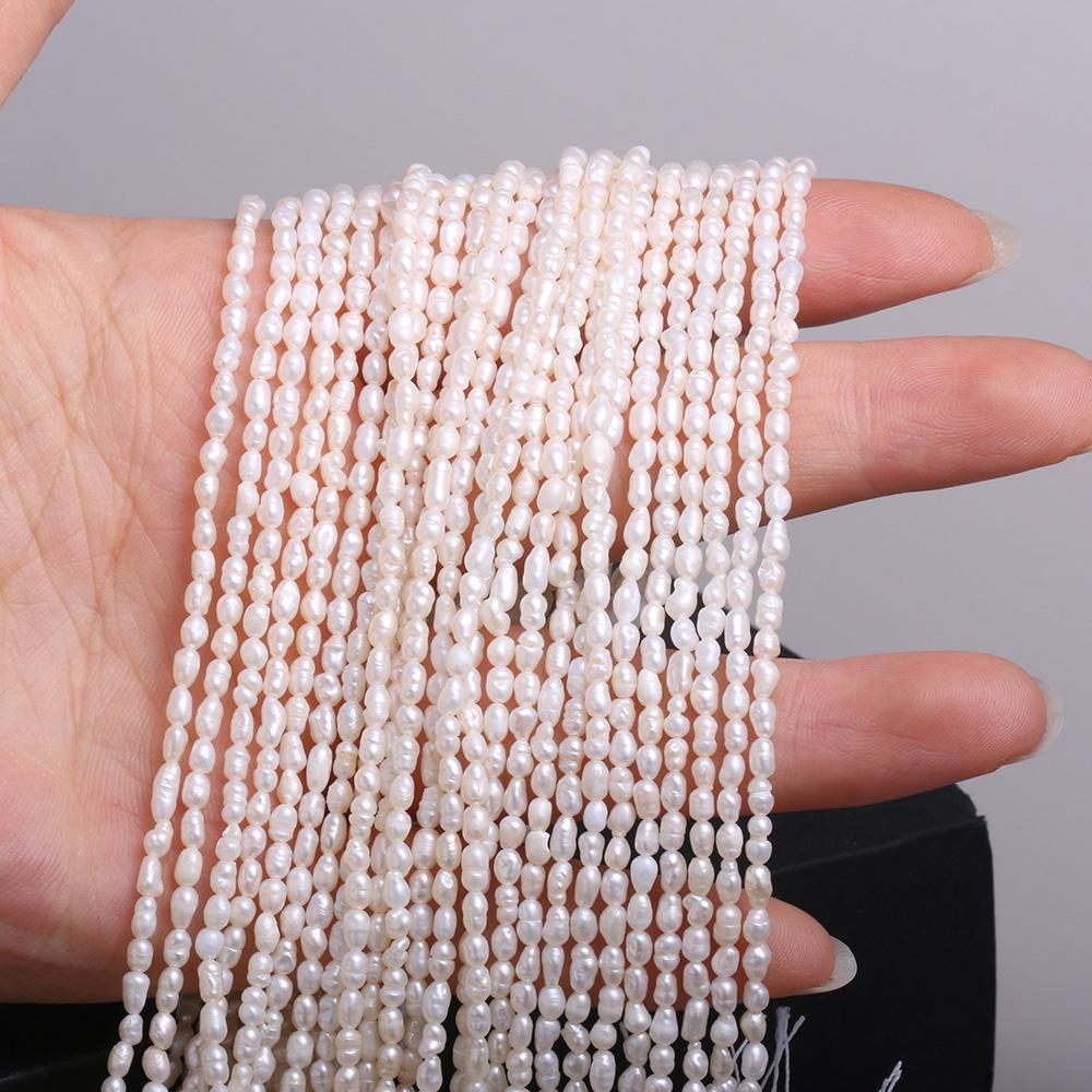 

1String, Natural Freshwater Pearls, 2-3mm White Rice-shaped Pearl Beads for Jewelry Making DIY Crafts, Wedding Gifts for Women, 36cm 1String/2-3mm-36cm белый