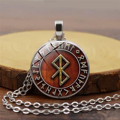 Collana con Ciondolo Bussola Rune Vichinghe Nordiche Pirata Unisex Bronzo Retro Vintage da Donna