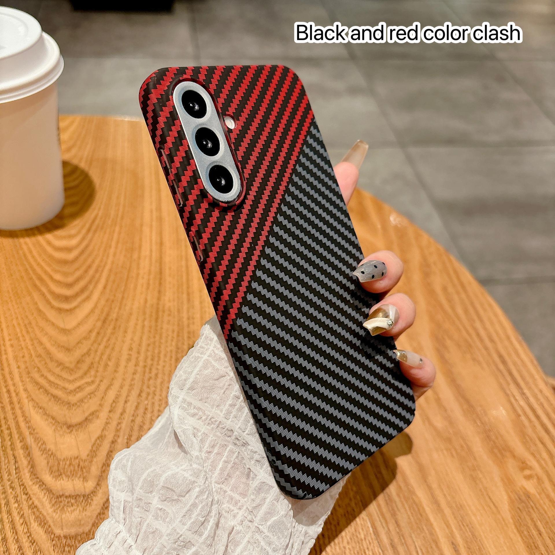 

Чехол для телефона Samsung A56 с эффектом кожи из углеродного волокна, магнитный, для Samsung A55, простой и модный, противоскользящий, противоударный Samsung A56