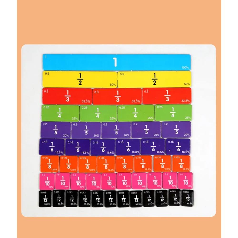 Montessori Fraction Learning Math Toy Arithmetic Teaching Aids Paper Card Early Educational Toys for Children Christmas Gifts