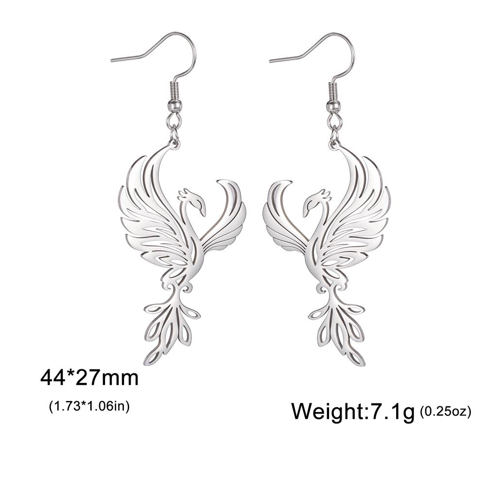 Dawapara Phönix Ohrringe für Damen Geometrisch Mythisches Tier Vogel Totem Anhänger Edelstahl Schmuck
