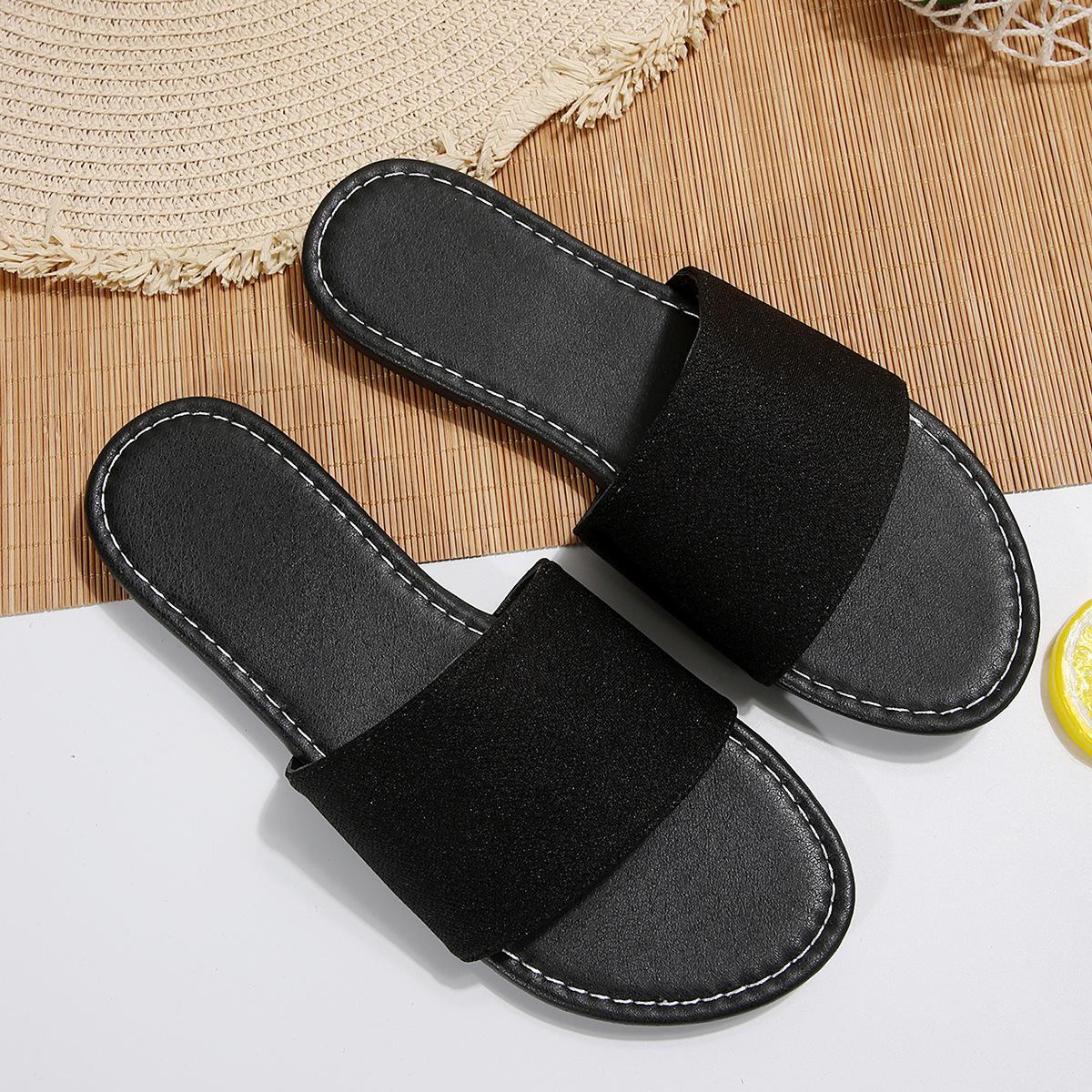 

Casual cool slippers women s summer Japanese-style home indoor non-slip soft bottom comfortable deodorant household four-season slippers 43 чорний