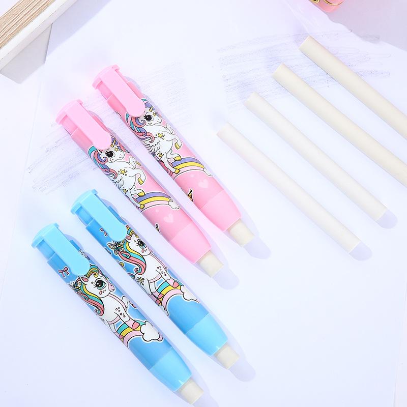 20pcs Click Eraser Elementary Cartoon Clean Retractable To Be Extremely Clean and Free of Residue When Used
