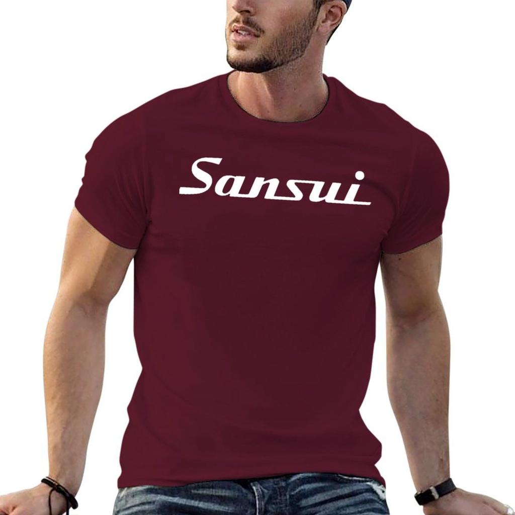 SANSUI White T-Shirt quick-drying basketball graphic tees graphic t shirts vintage graphic tee compression shirt men