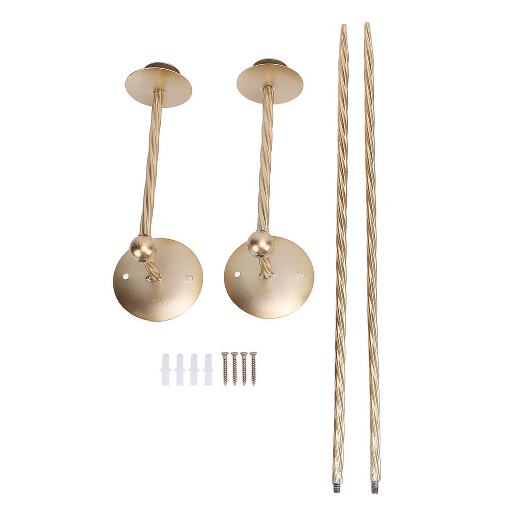 Wall Mount Candle Holder European Style Metal Spiral Candlestick Holder for Porch Bedroom Dining Room Golden