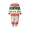 Parent Child Outfit - Christmas Print Family Matching Hooded Long Sleeved Zippered Jumpsuit Set