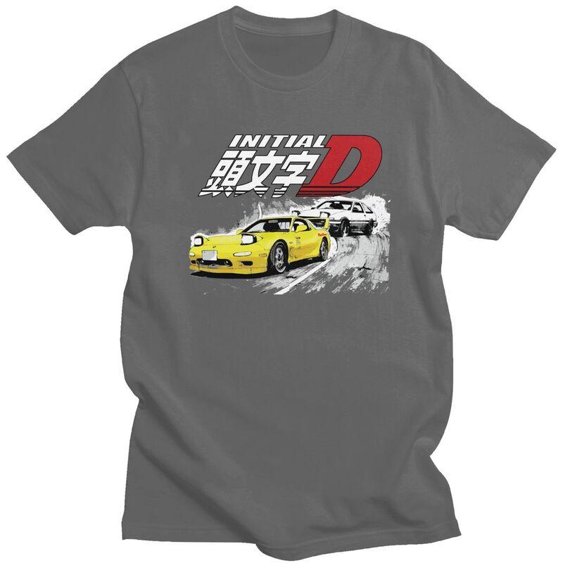 Custom Classic Anime Initial D Drift Racing T Shirt Men Tshirt Casual Tee Pure Cotton Slim Fit Tshirts Gift