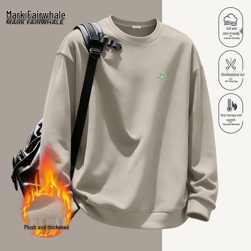 Mark Fairwhale Men's American Style Fleece-Lined Crewneck Sweatshirt